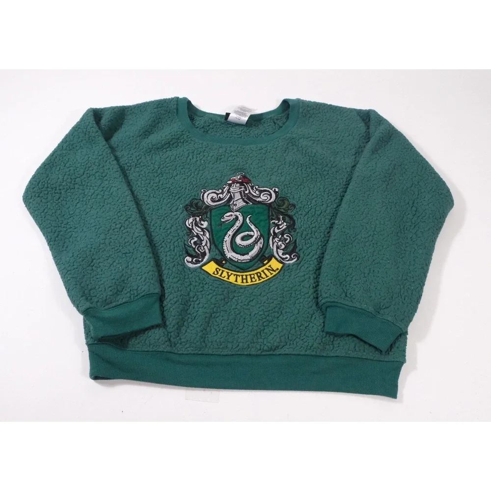 Harry Potter Sweatshirt Womens S Green Slytherin Sleepwear Sherpa Fleece